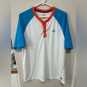 Nike Blue and White Short Sleeve Tee